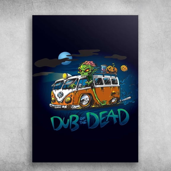 Halloween Bus, Zombie And Pumpkin - Bub Of The Dead, Halloween Day 11 x 17 Inch Poster