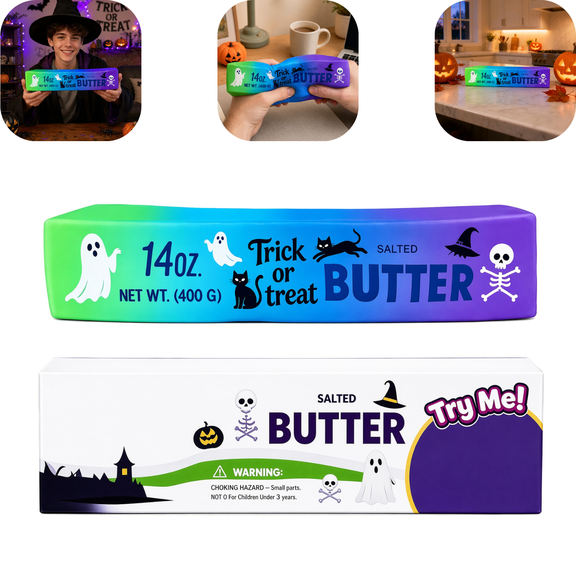 Halloween Butter Squishy Jumbo toys, Slow Rising Squishy Squeeze Stress Balls, Skin Safe PU Fidget Toys for Anxiety, Halloween Desk Decor Trick or Treat Gifts
