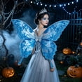 thumbnail image 1 of Halloween Butterfly Wing Costume Prop, Polyester Construction, Wearable Costume Backpiece for Halloween Party and Dress-Up Events, Indoor Display for Living Room, Bedroom, Mantel and Shelf, Blue, 1 of 6