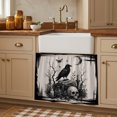 thumbnail image 1 of Halloween Cabinet Curtains 28"W x 35L, Horrow Spooky Skulls Bats Crow Botanical Rustic Under Sink Skirt for Bathroom Vanity Kitchen Self Adhesive, Dust-Proof Privacy Curtain for Closet Shelves, 1 of 9