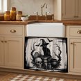 thumbnail image 1 of Halloween Cabinet Curtains 28"W x 35L, Retro Fall Spooky Cats Skulls Bones Bats Branches Under Sink Skirt for Bathroom Vanity Kitchen Self Adhesive, Dust-Proof Privacy Curtain for Closet Shelves, 1 of 9