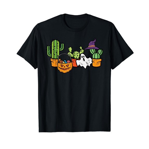 Halloween Cactus Succulent Plant Costume Men Women Kids Girl T-Shirt