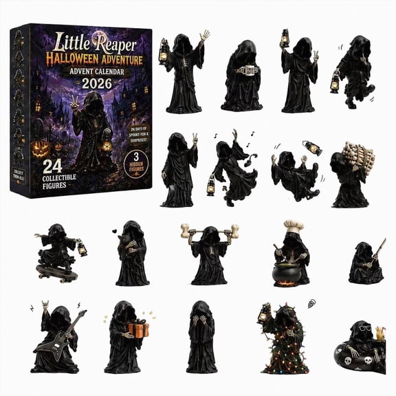 Halloween Calendar 2026 | Gothic Acrylic 24 Days 2D Reaper | Holiday Backpack Decorations | for Backpack Door Wall Fireplace Mantel Tree Home Office Entryway Party