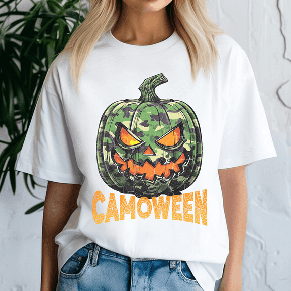 Halloween Camouflage Scary Pumpkin Horror Camoween Shirt, Spooky Season Tee, Happy Halloween Shirt , Ghost Pumpkin Tshirt, Funny Holiday Gift,Horror Witchy