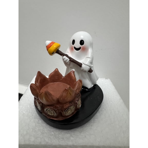 Halloween Campfire Resin Tealight Holder Mummy(1PCS), Resin Cute Ghost Figurine, Mantel Table Decor Gift,No Candles Included