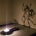 thumbnail image 1 of Halloween Candle Holder Spooky Ghost Tealight Shadow Caster Decorations Skeletons Black Metal Desk Candlestick Holder Ornament for Home Party,Scary Candle Stands Decor (Dancing Skeletons) - D, 1 of 5