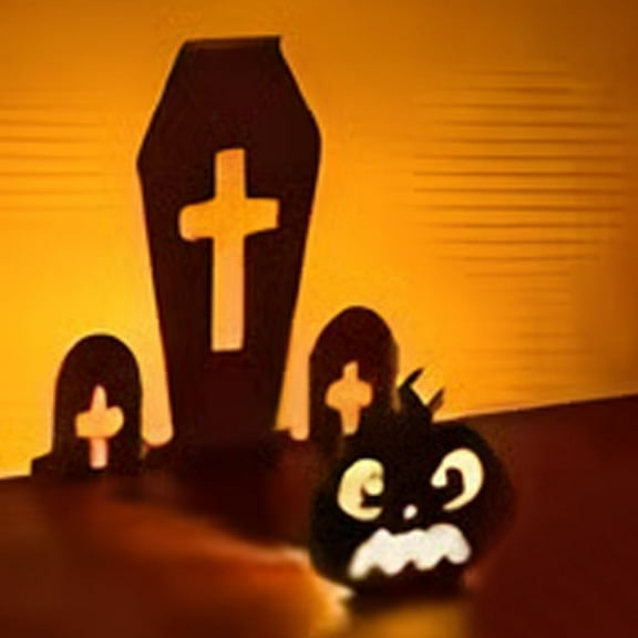 Halloween Candle Holder - Vintage Metal Shadow Projector Creates Spooky Wall Effects, Black Ghost Tealight Stand for Haunted House & Party Decor