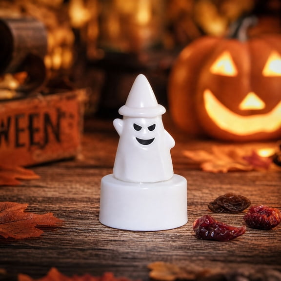 Halloween Candle Lamp Evil Ghost Ornament Spooky Table Decor 6 Inch