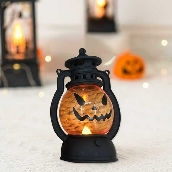 Halloween Candle Lights Flameless Candles Halloween Decorative Pumpkin Lights Vintage Electroplated Wind Lights Easter Plastic Electronic Candles Halloween Decor