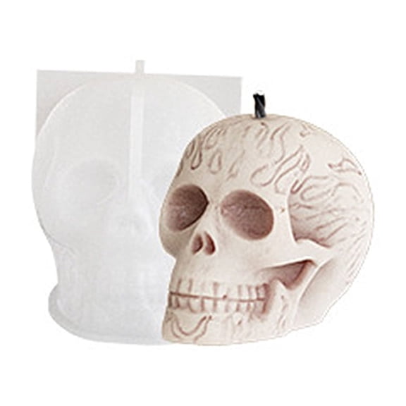 Halloween Candle Mold for Making Skull Scented Candle Mold Handmade Soap Plasters Handcrafts Resin Casting Silicone Mold