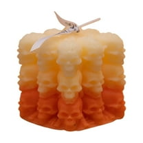 Halloween Candle - Skull Candle | Skull Shape Candle | Cube Aromatherapy Candle | Candle Gothic Decor | Halloween Skeleton Cube Candle Skull Aromatherapy Candles Farmhouse Decoration for Adults