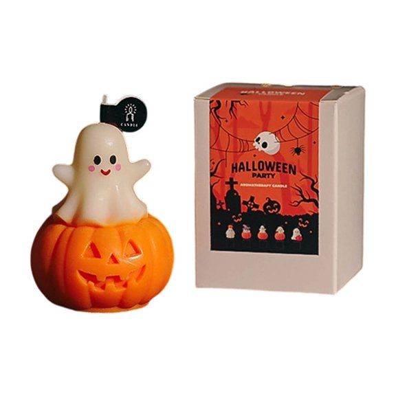 Halloween Candle Unique Carved Jack O Design Long Burning Home Party Fragrance Decor