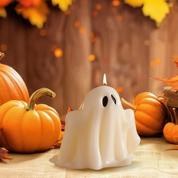 Halloween Candle White Decorative Candle Cute Candle Suitable For Halloween Party Home And Table Decoration