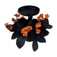thumbnail image 1 of Halloween Candle Wreath - 11.8" Black Maple Leaf Wreath with Candle Holder for Table Centerpieces, Thanksgiving & Fall Decor - Artificial Floral Candle Ring for Pillar/Taper Candles, 1 of 5