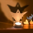 thumbnail image 1 of Halloween Candles Holder Halloween Decorations Spooky Black Ghost Tealight Candle Holders with Shadow Vintage Scary Candle Stands Table Decor, 1 of 5