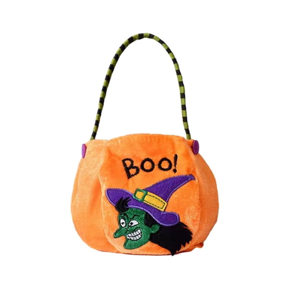 Halloween Candy Bag Accessories,Hand-held Pumpkin Bag,Kindergarten Children's Candy Scene Decoration, Gift Bag, Cloth Bag, Elf Style Handbag