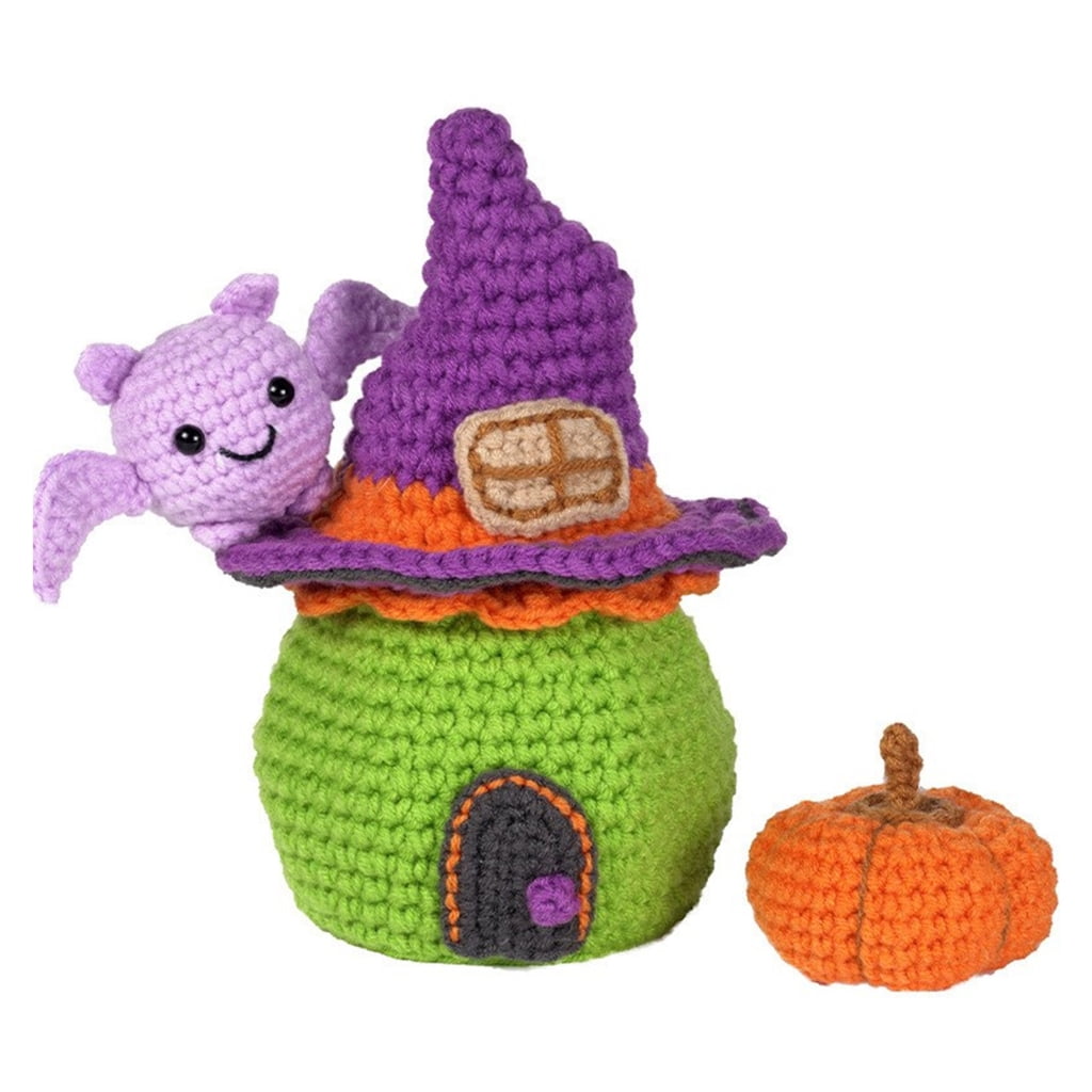 Halloween Candy House Crochet Set for Kid Adult, with Video Tutorial Instruction, Crochet Hook, Knitting Needle, Yarns