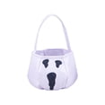 thumbnail image 1 of Halloween Candy Bag, Ghost Pattern Canvas Trick or Treat Handbag, 1 Pack Lightweight Reusable Carry Tote, For Kids Halloween Party Favors Snacks Goodies Gift Storage, 1 of 6