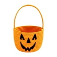 thumbnail image 1 of Halloween Candy Bag with Handle, 1 Pc Woven Storage Bucket Snack Basket for Home Organizer, Reusable Decorative Container for Daily Use and Gift Giving, Party Fall Decor for Home, 1 of 5