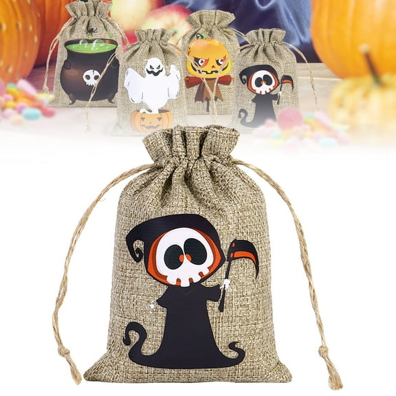 Halloween Candy Bag Linen Burlap for Wrapping and Trick Or,Clothes Storage Better and Gardens Storage,Model B