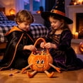 thumbnail image 1 of Halloween Candy Bag Reusable Cute Smiling Pumpkin Trick or Treat Bag Indoor Outdoor Fall Decro, 1 of 6