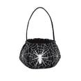 thumbnail image 1 of Halloween Candy Bag, Spider Web Black Fabric Design, 1 Pack Portable Handheld Treat Pouch, Kids Trick or Treat Party Favor Storage Bucket for Halloween Holiday Decorations Gift Giving, 1 of 6