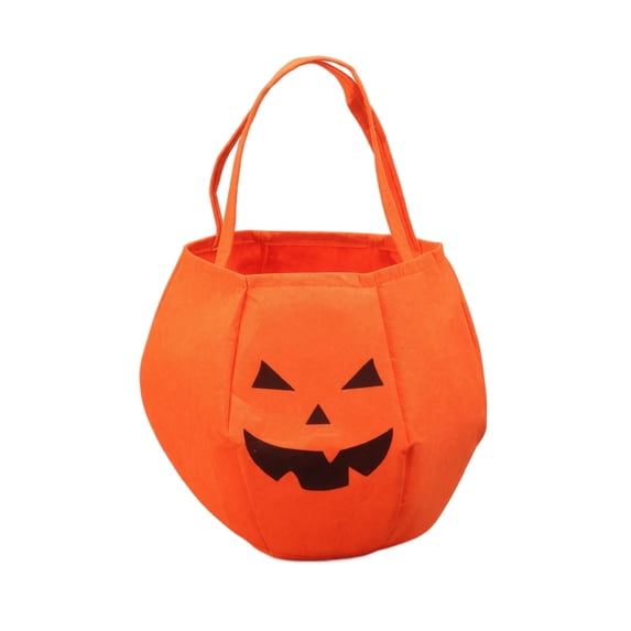 Halloween Candy Bag, Trick or Treat, Halloween 3D Pumpkin Non Woven Tote Bag, Halloween Party Favor Holder, Decorative Candy Storage Bag for Holiday Event Display