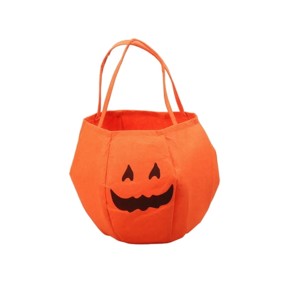 Halloween Candy Bag, Trick or Treat, Halloween 3D Pumpkin Non Woven Tote Bag, Halloween Party Favor Holder, Decorative Candy Storage Bag for Holiday Event Display