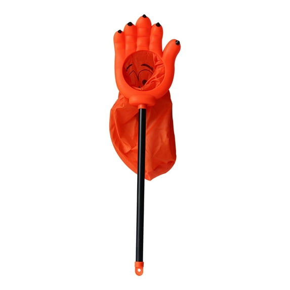 Halloween Candy Bags, 2pcs Trick or Treat Bag, Large Capacity Skeleton Hand Candy Pouch, Long Handle Funny Bag for Halloween Party Cosplay Dress up