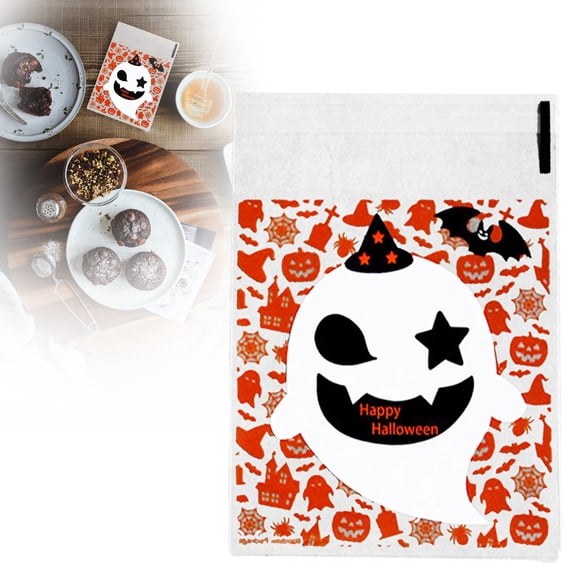Halloween Candy Bags Self-Adhesive Sealing Pouches for Cookies and Treats H