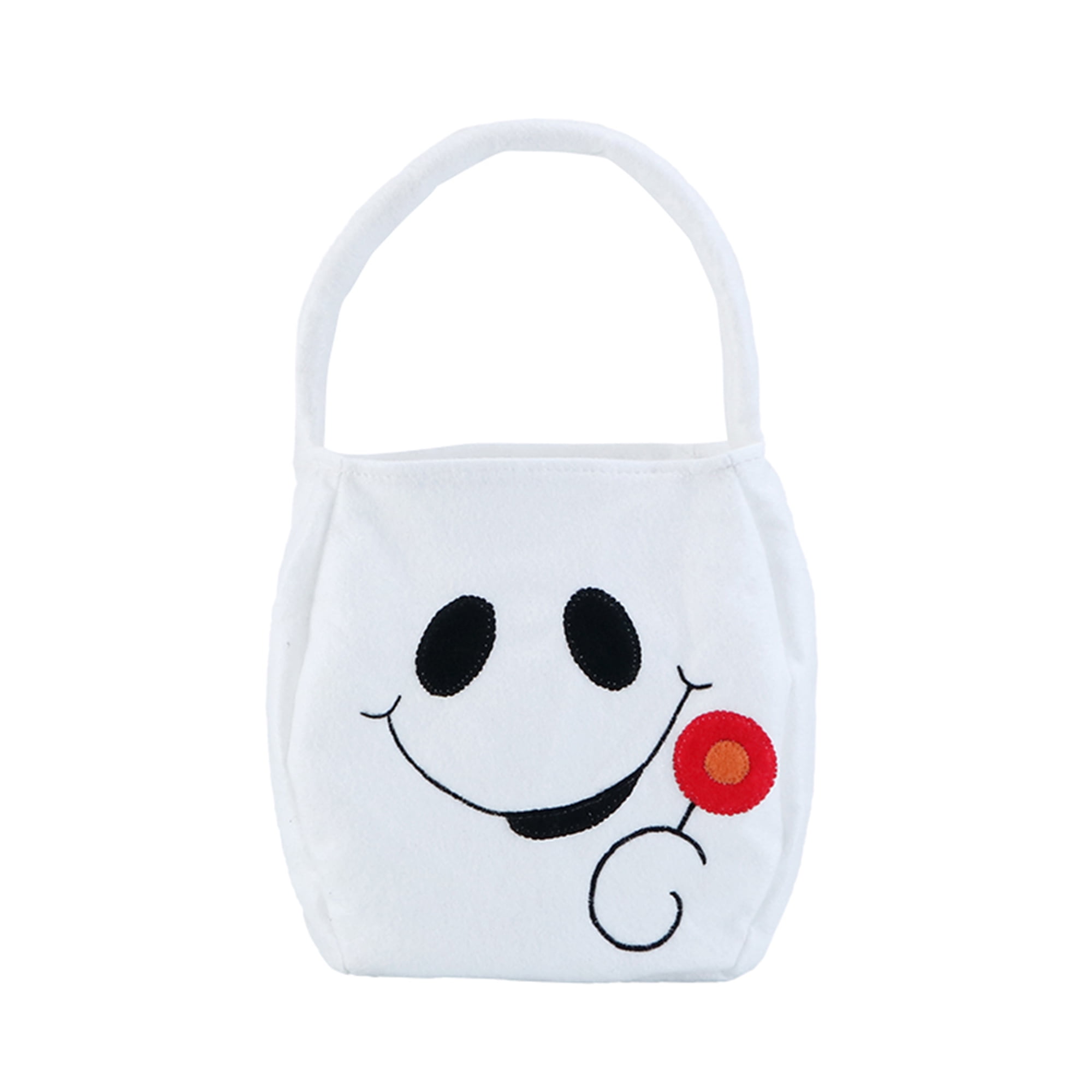 Halloween Candy Bags for Children Trick or Treat Goody Bag Kids Girls Boys Cartoon Grimace Embroidered Pattern Bags with Handles
