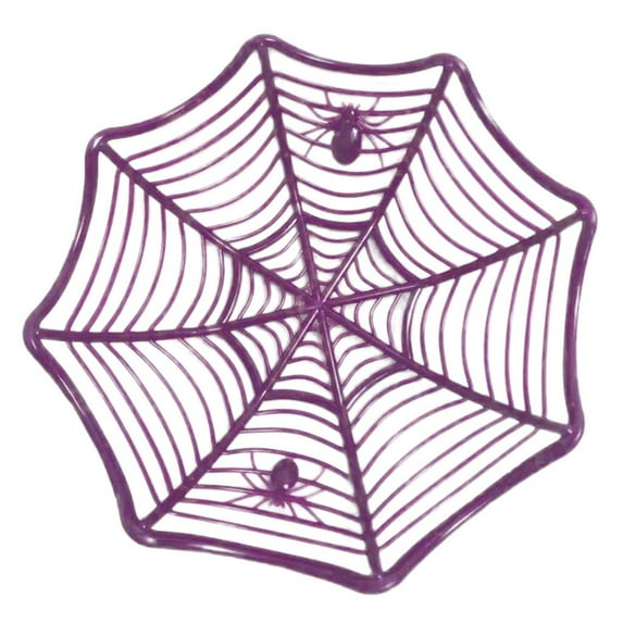 Halloween Candy Basket Spiderweb Plastic Bowl Fruit Treat Container Creepy Crawly Design Sturdy Lightweight Decorative Prop for Party Kitchen Table Centerpiece Surprise Gift for Kids Adults