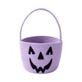 thumbnail image 1 of Halloween Candy Basket Woven Bin with Handles, Cute Candy Bowl for Outdoor Storage Home Organizer, Soft Basket to Fill, Decorative Container for Daily Use and Gift Giving, Fall Decor for Home, 1 of 6