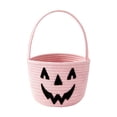 thumbnail image 1 of Halloween Candy Basket Woven Bin with Handles, Cute Candy Bowl for Outdoor Storage Home Organizer, Soft Basket to Fill, Decorative Container for Daily Use and Gift Giving, Fall Decor for Home, 1 of 5