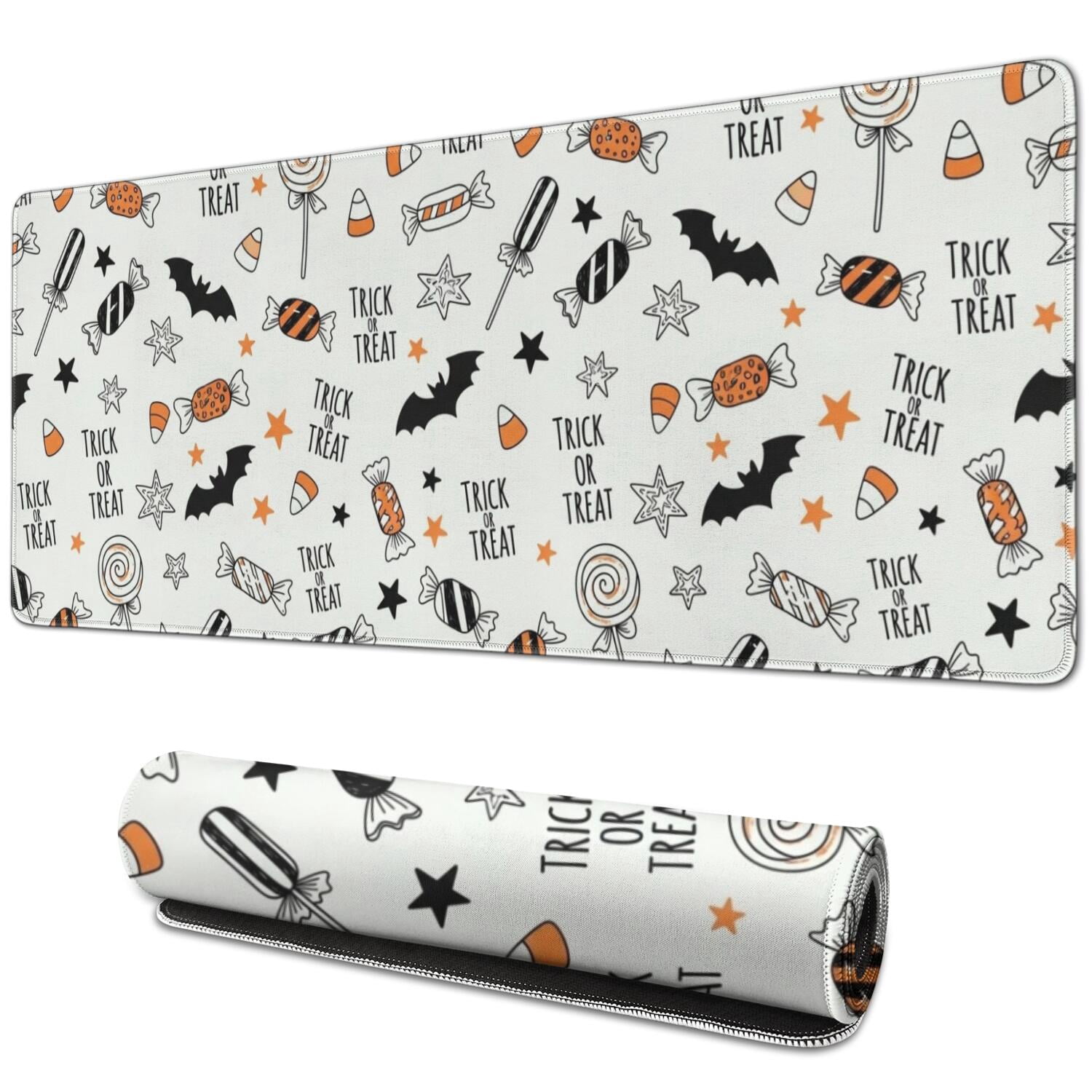 Halloween Candy Bat Pattern Extended Large Mouse Pad, Gaming Desk Pad ...