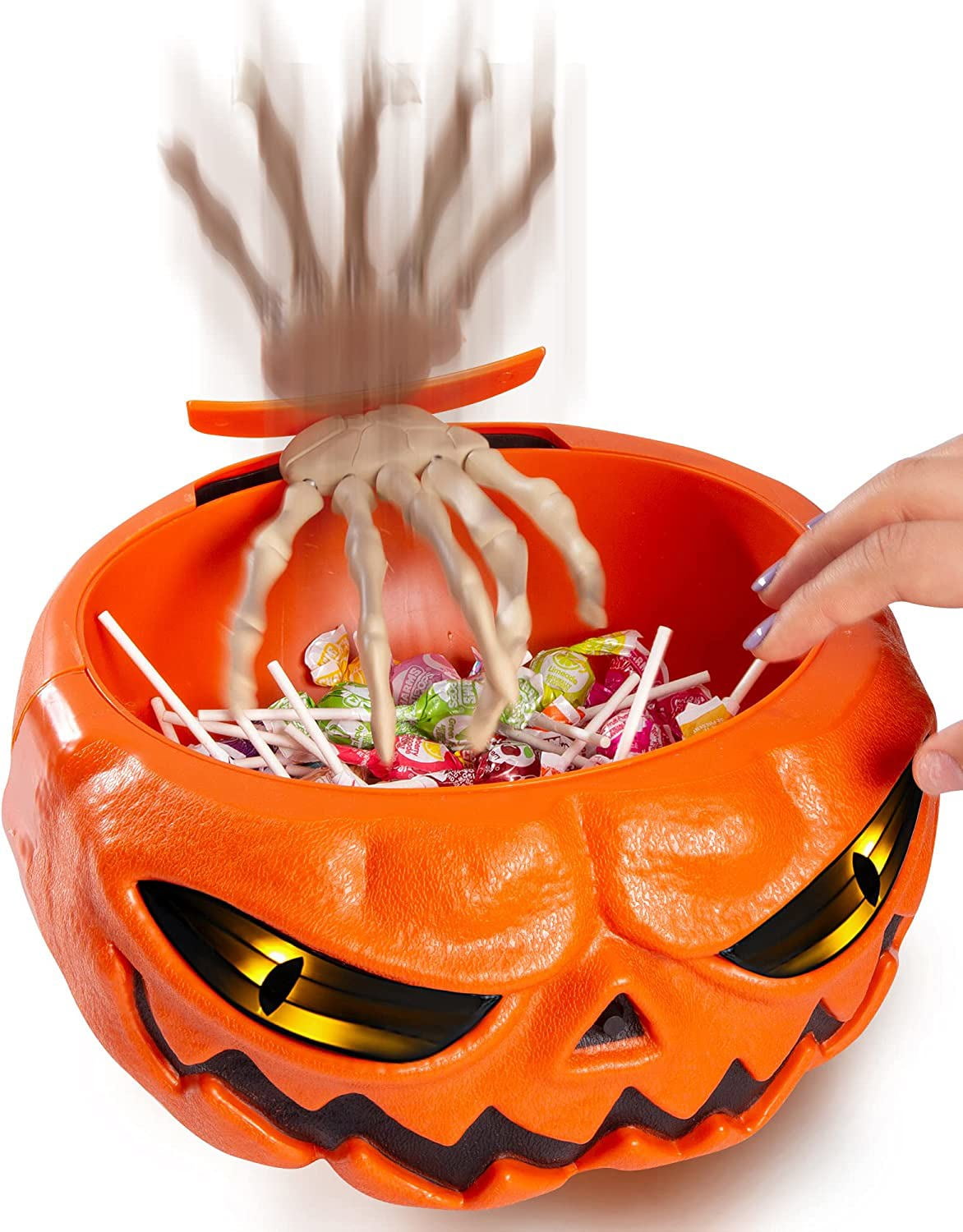 Animatronic Halloween Candy Bowl Decorations,Pumpkin Candy Dish