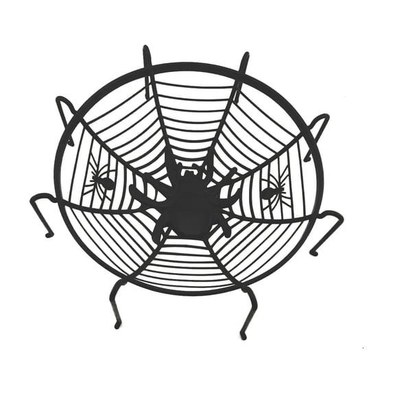Halloween Candy Bowl Dish Spider Web Decorations Indoor Decor, Party Supplies Favors Table Desk Haunted House Trick Or Treat Basket Plastic