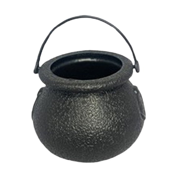 Halloween Candy Bowl Plastic Cauldron ,Black Mini Witch Cauldron Pot Bucket for Halloween Decorations Trick or Treat Party Supplies,2.76x2.09 inch Halloween Party Favors