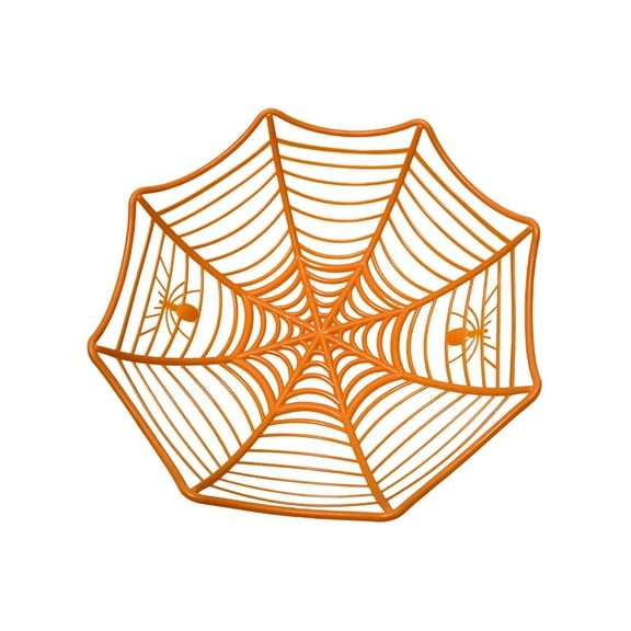 Halloween Candy Bowl Spider Web Design Party Serving Tray for Holiday Decorations Desktop Display Fruit Basket Treat Dish for Cookies Snacks