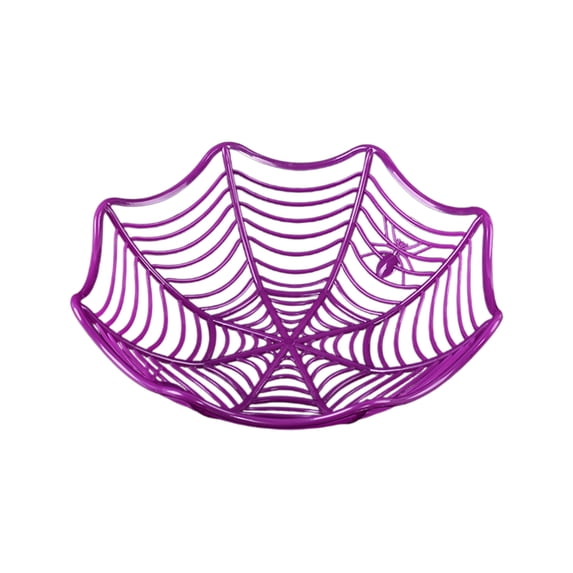 Halloween Candy Bowl, Spiderweb Plastic Storage Basket, Halloween Decor for Spooky Party Table, Candy Snack Tray, 11.4"X3.1", Lightweight & Durable, Trick-Or-Treat Centerpiece