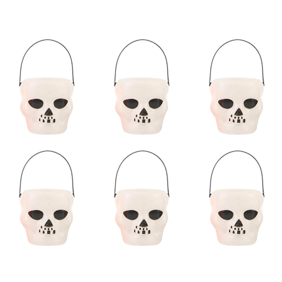 Halloween Candy Bucket 6 Pcs, Mini Halloween Candy Holder, Pumpkin Ghost Cauldron Plastic Bucket Party Supplies Candy Kettle, For Party Favor Supply Decoration, Trick or Treat