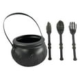 thumbnail image 1 of Halloween Candy Bucket Cauldron Bowl with Utensil Set for Children Trick or Treat and Spooky Party Decorations, 1 of 9