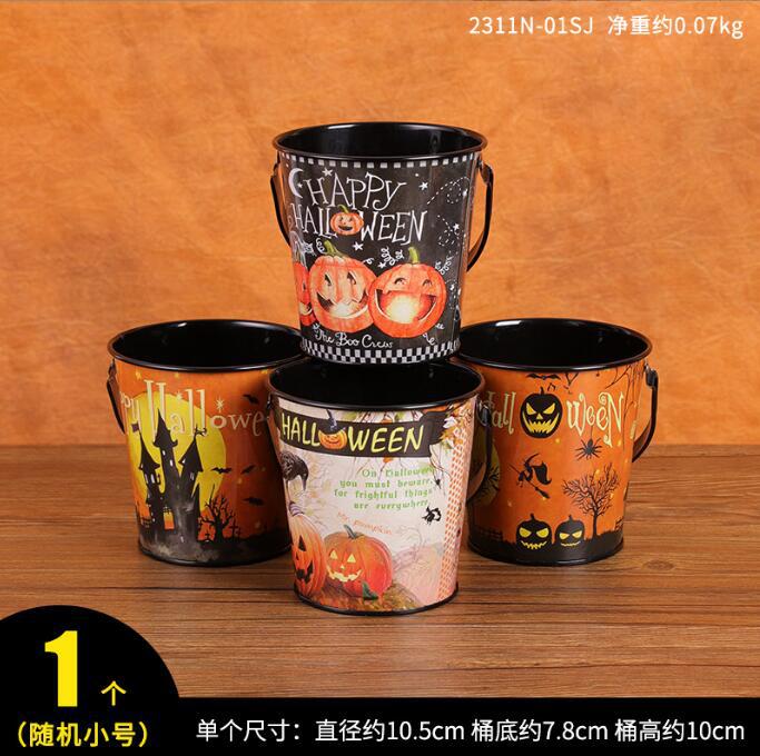 Halloween Candy Bucket Halloween Party Treat Bucket Portable Handle