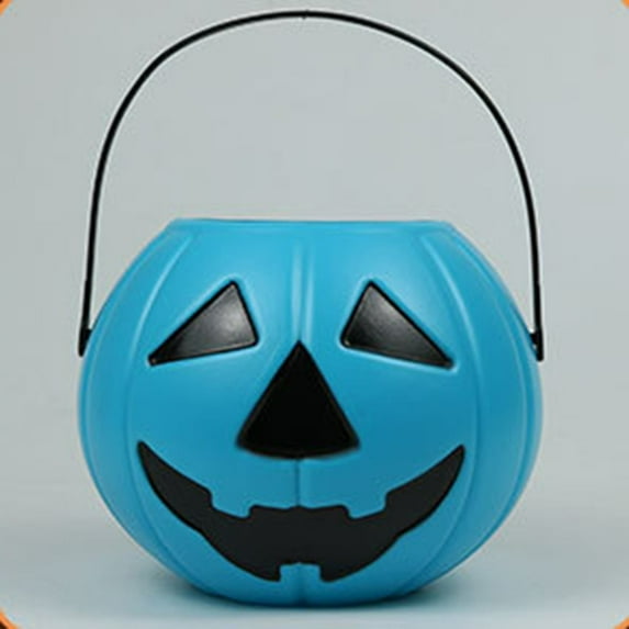 Halloween Candy Bucket for Kids - Reusable Pumpkin Treat Basket with Handle, 17x14cm Trick-or-Treat Container for Candy Collection, Party Decor