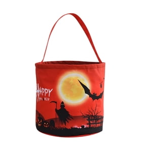 Halloween Candy Buckets with LED Light Trick or Treat Basket, Featuring Bat, Scythe, and Ghost Designs, Spooky Reusable Baskets, Halloween Party Favor Bags