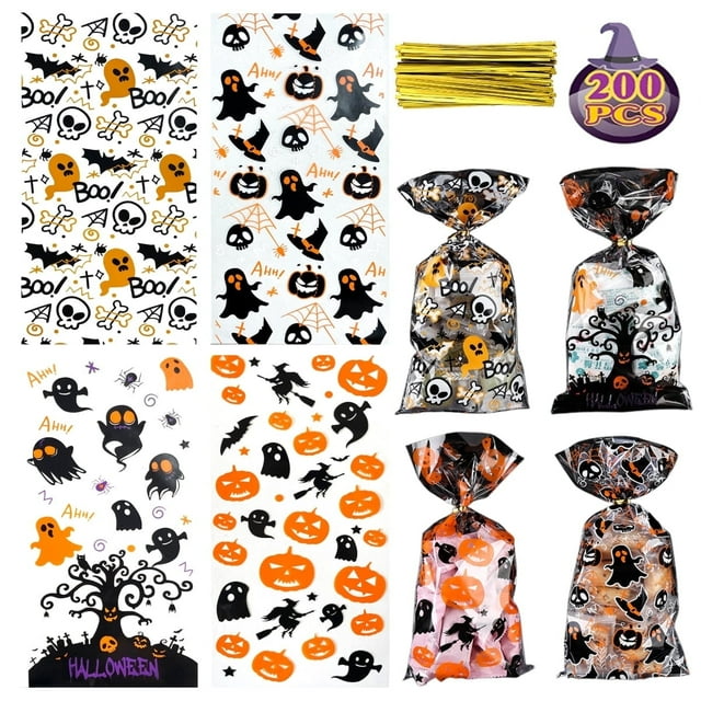 Halloween Candy Cellophane Bags Halloween Treat Bags Halloween Goodies