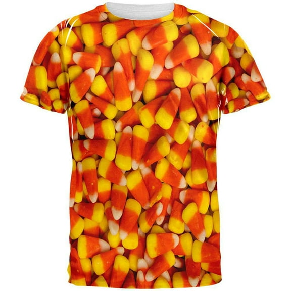 Halloween Candy Corn All Over Adult T-Shirt - X-Large