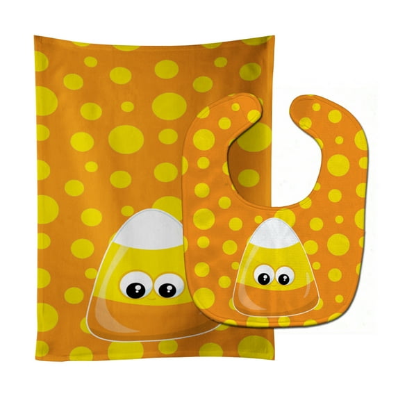 Halloween Candy Corn Baby Bib and Burp Cloth