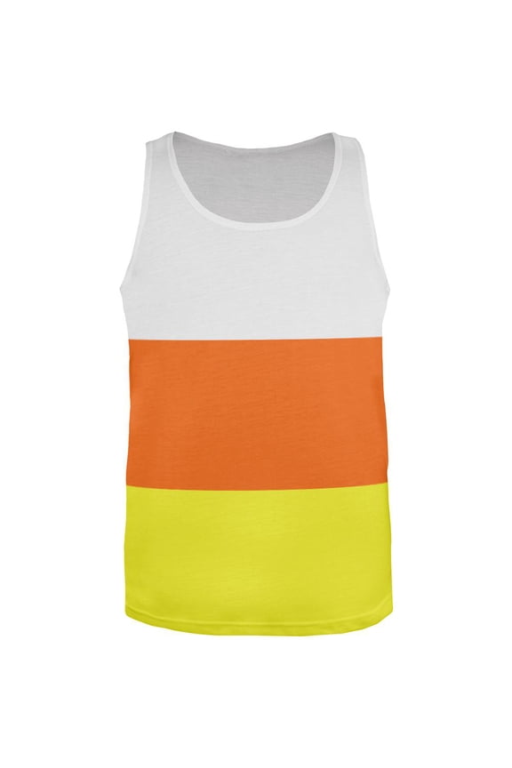 Halloween Candy Corn Costume All Over Adult Tank Top - Large
