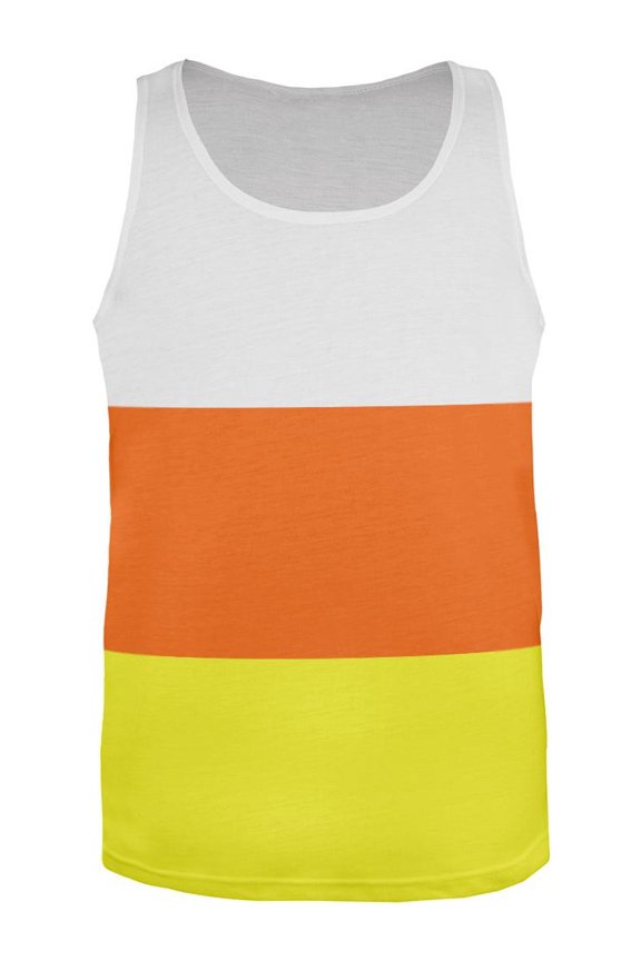 Halloween Candy Corn Costume All Over Adult Tank Top - Small